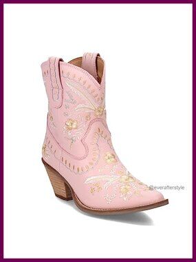 Leather Embroidered Snip Toe Western Booties Equestrian Boot